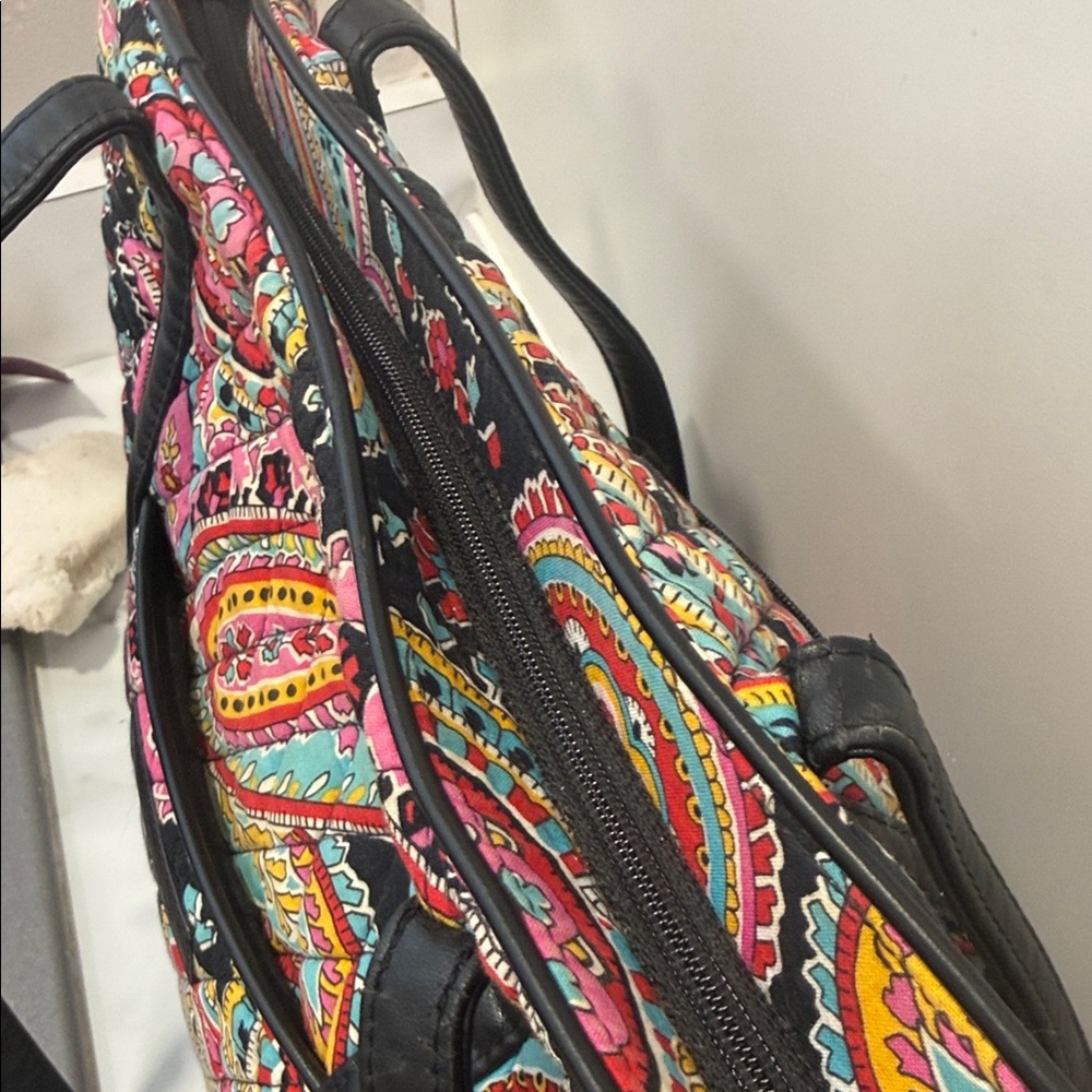 Vera Bradley Black Multi Parisian Paisley Quilted Tote - Picture 3 of 10